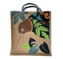 Kiwi & Leaves shopping bag